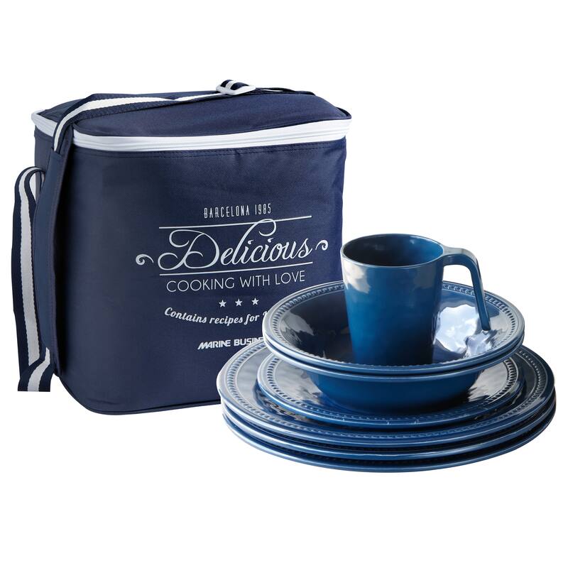 Harmony Melamine Tableware Set - Blue - 17 Piece