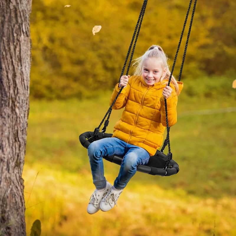 Spinner Swing Kids Round Mat Swing Great for Tree, Backyard, Playground [New Improved 2020 Design!] (24" Mat Seat)