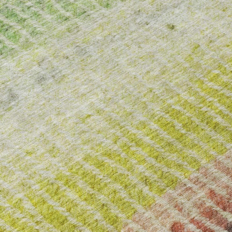 Machine Washable Indoor/ Outdoor Contemporary Stripes Chantille Rug