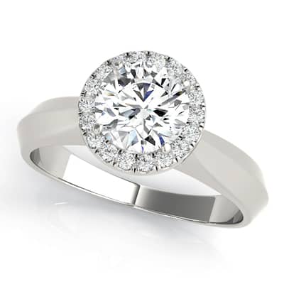 Auriya 14k White Gold Lab Grown Round Diamond Halo Engagement Ring 0.50 to 5.00 ct. tw. (F-G VS)