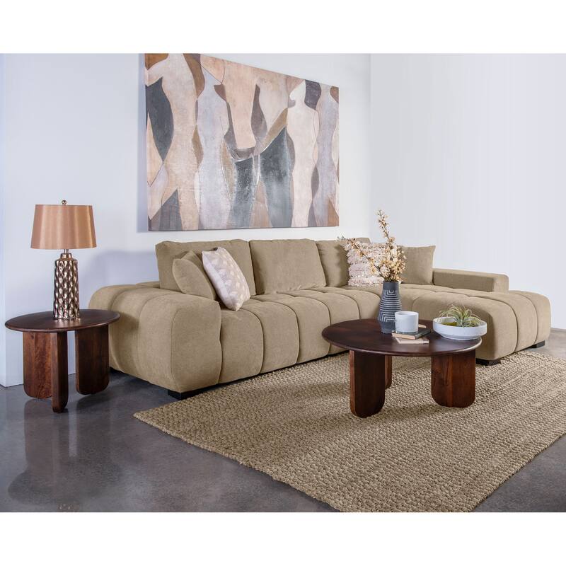 Plather Upholstered Sectional Chaise Sofa