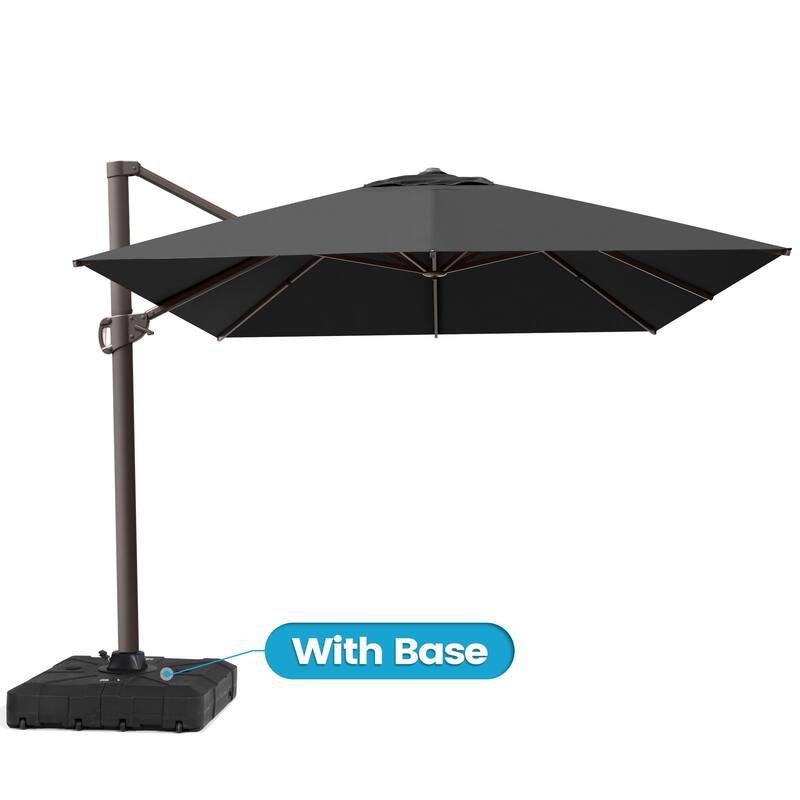 Outdoor 10x12.5 FT Patio Cantilever Umbrella with Weighted Base