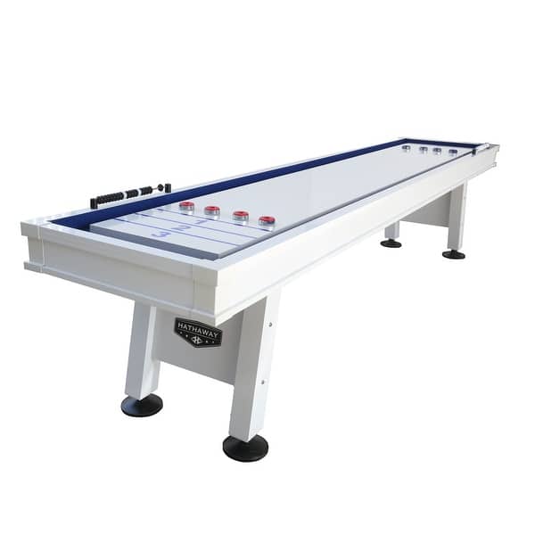 slide 2 of 12, Hathaway Crestline 12-ft Outdoor Shuffleboard Table - White