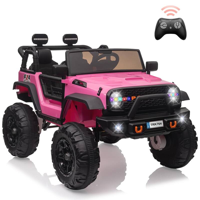 2 Seats 24V Kids Ride on Truck with Remote Control - Pink