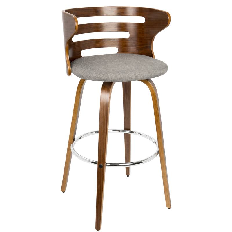 Carson Carrington Cranagh 30" Fixed-Height Bar Stool with Bent Wood Legs & Round Footrest (Set of 2)