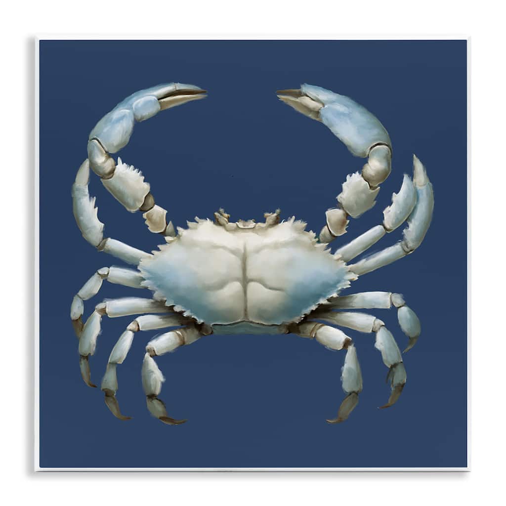 Stupell Detailed Aquatic Blue Crab Wall Plaque Art Design By Elizabeth Medley