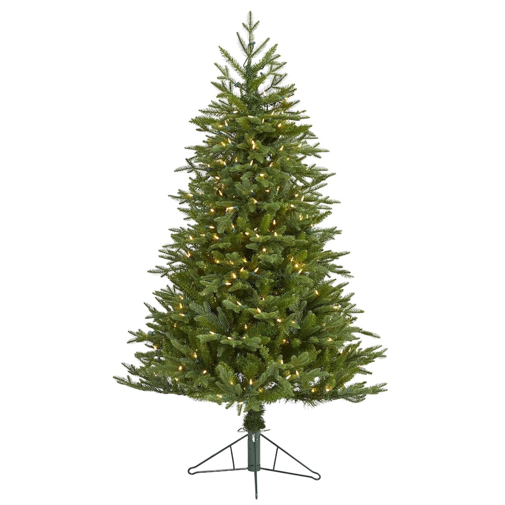 5' Pre-Lit Multifunction Cambridge Fir Artificial Christmas Tree, Warm Clear LED Lights - 5 Foot