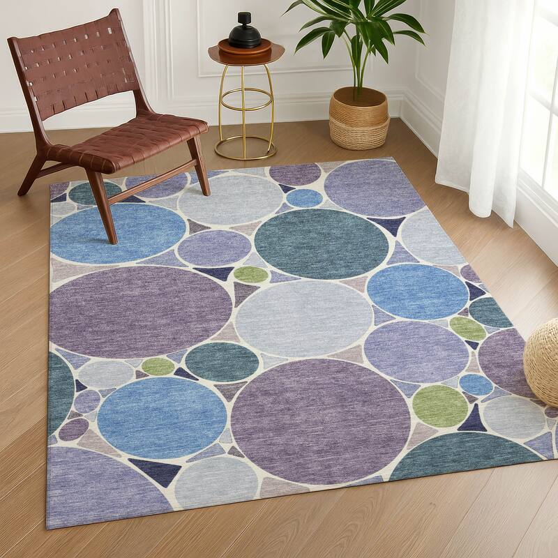 Machine Washable Indoor/ Outdoor Contemporary Rowan Chantille Rug