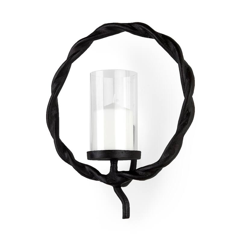 Rizwan Black Aluminum Braided Candle Holder - 12.0L x 14.0W x 4.5H - 12.0L x 14.0W x 4.5H - Black