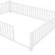 preview thumbnail 10 of 8, White Metal Full Size House Bed with Guardrail, Kids Bed with Headboard
