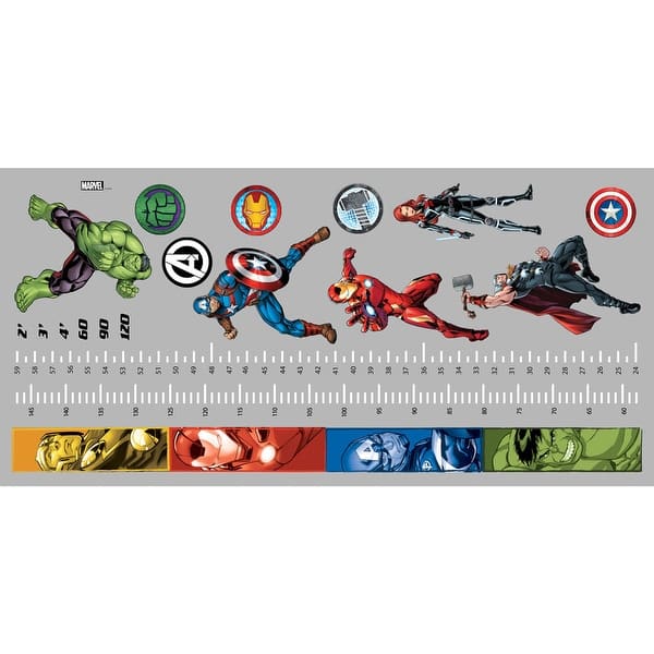 slide 2 of 6, Avengers Growth Chart Peel And Stick Wall Decals by RoomMates