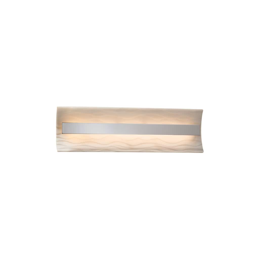 Justice Design Porcelina Contour 21-inch Polished Chrome ADA LED Wall/ Bath Bar, Waves Shade