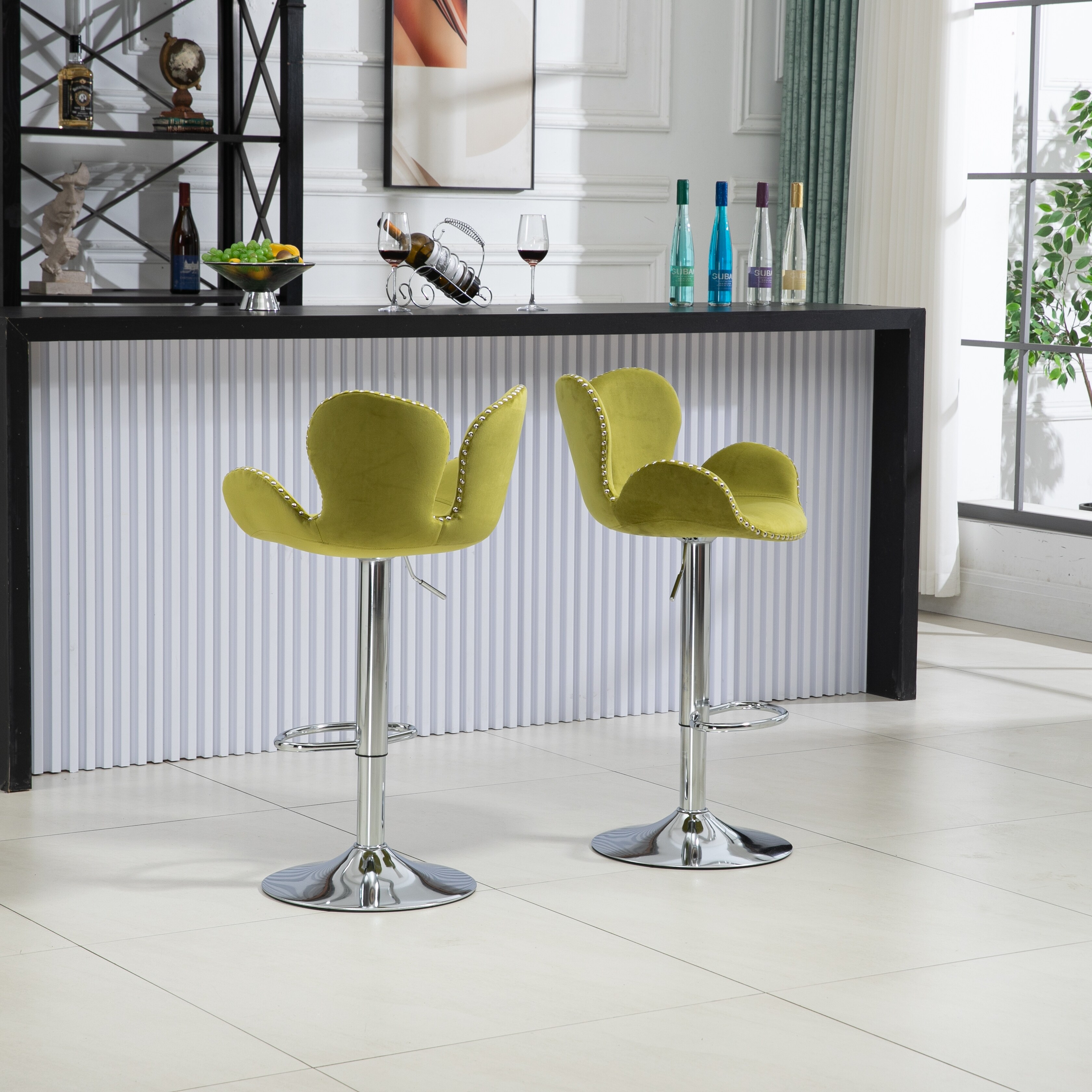 Marlon swivel adjustable shop height bar stool