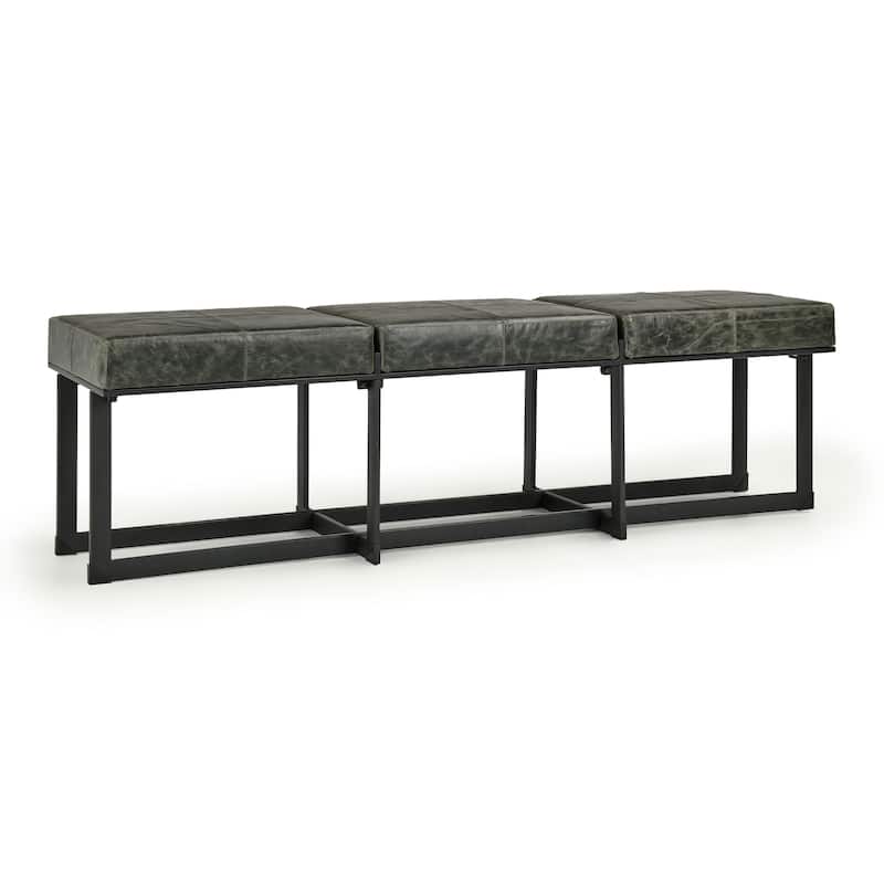 Classic Home Calvin Leather Narrow Bench - 62Wx16Dx18H