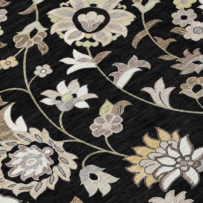 Machine Washable Indoor/ Outdoor Traditional Chantille Rug