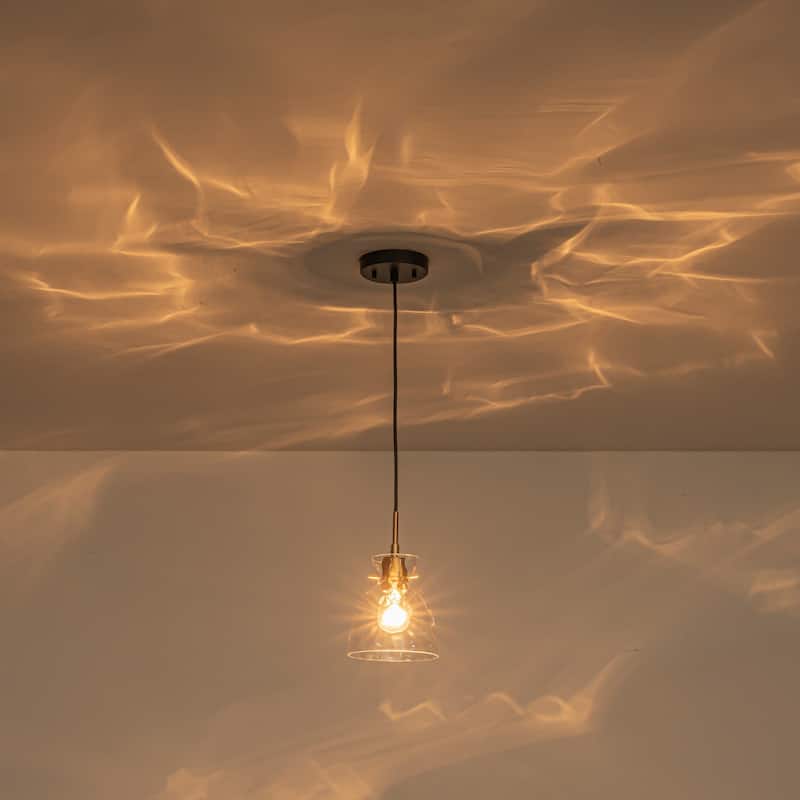 1/3/5-Light Modern Minimalist Clear Glass Pendant Light for Dining Room - 1 Light - Gold