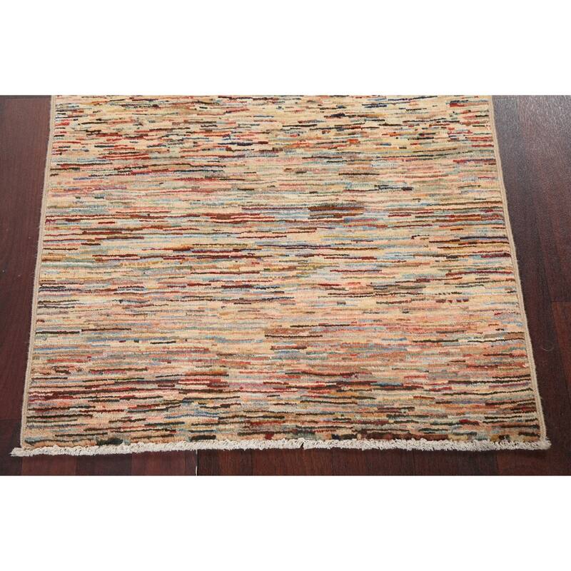 Striped Modern Gabbeh Kashkoli Oriental Area Rug Wool Handmade Carpet - 2'8" x 4'1"