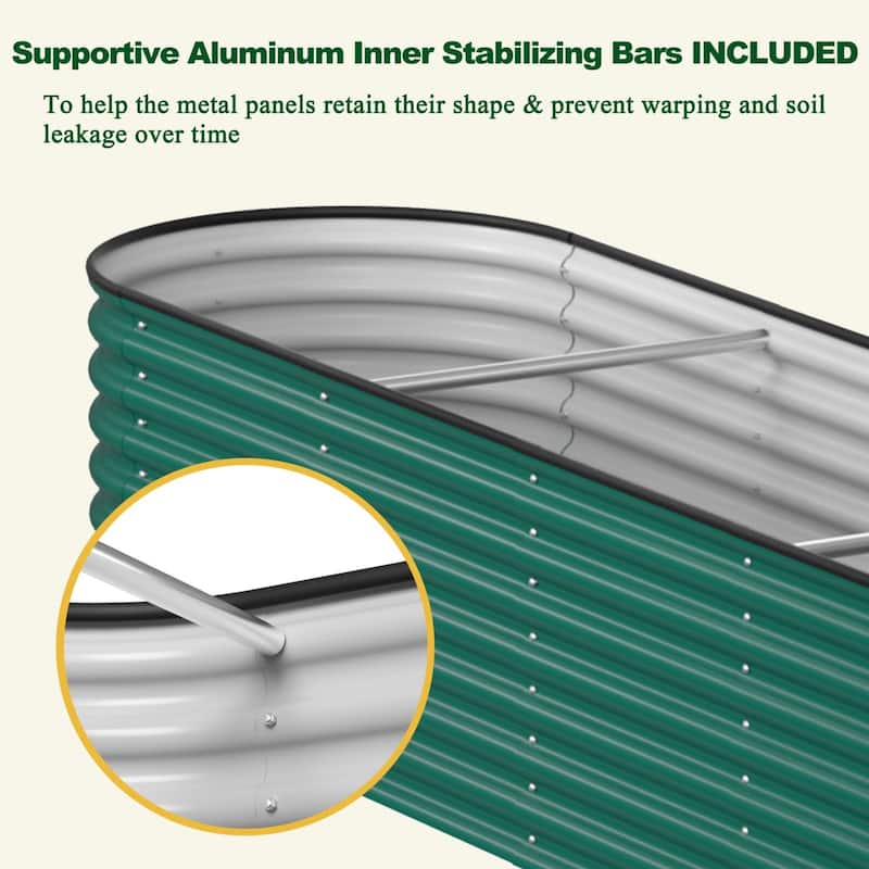 VEIKOUS 23.1''H Metal Galvanized Raised Garden Bed 9-in-1 Modular Outdoor Planter Box