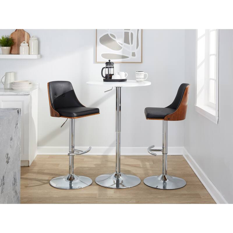 Carson Carrington Oscar Adjustable Bar Stool with Rounded T Footrest (Set of 2)