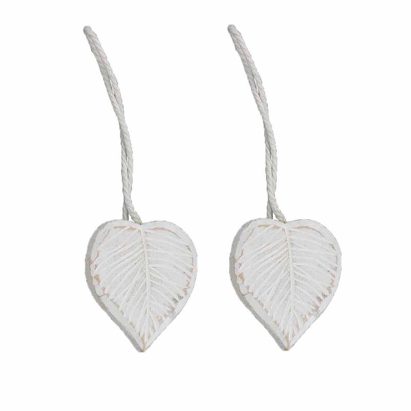 Magnetic Wooden Heart Curtain Tiebacks Easy to Use