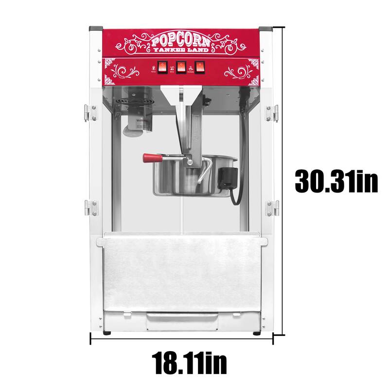 16oz Commercial Popcorn Machine w/Scoop, Oil Spoon & 3 Cups,Countertop