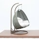 preview thumbnail 81 of 128, LeisureMod Modern 2-Person Egg Hanging Swing Chair with Beige Wicker, Oxford Fabric Cover, Patio Hammock Lounger and Cushions