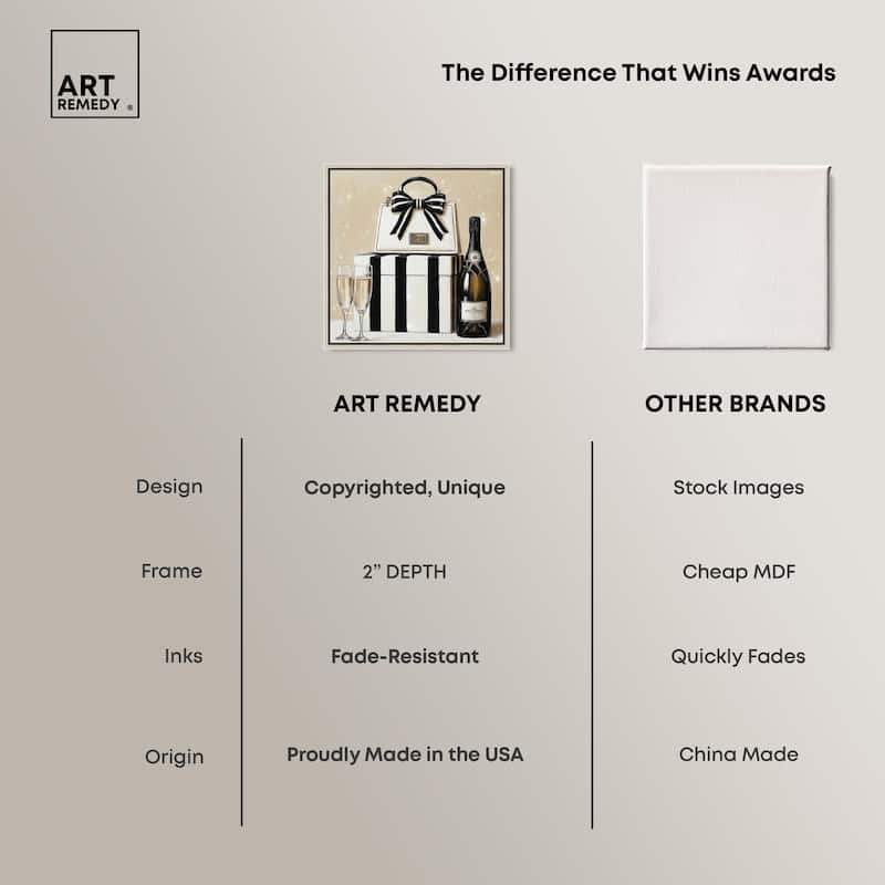 Black and White Striped Glam Canvas by Art Remedy