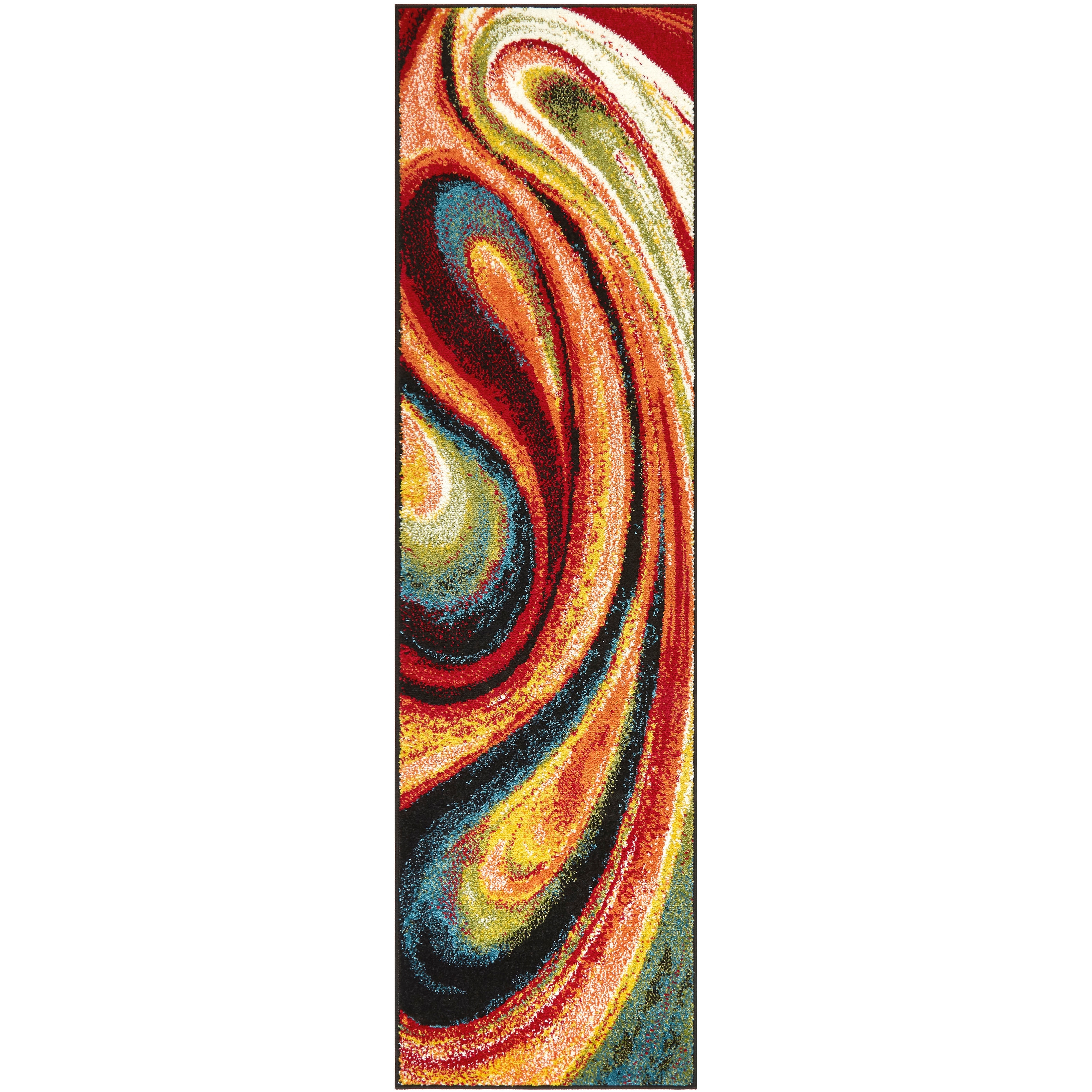 Home Dynamix Splash Adja Abstract Rainbow Swirl Area Rug - Bed