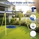 preview thumbnail 10 of 8, Roomfitters Indoor Outdoor Metal Swing Set with Safety Belt, Compact and Secure Backyard Fun, Multicolor