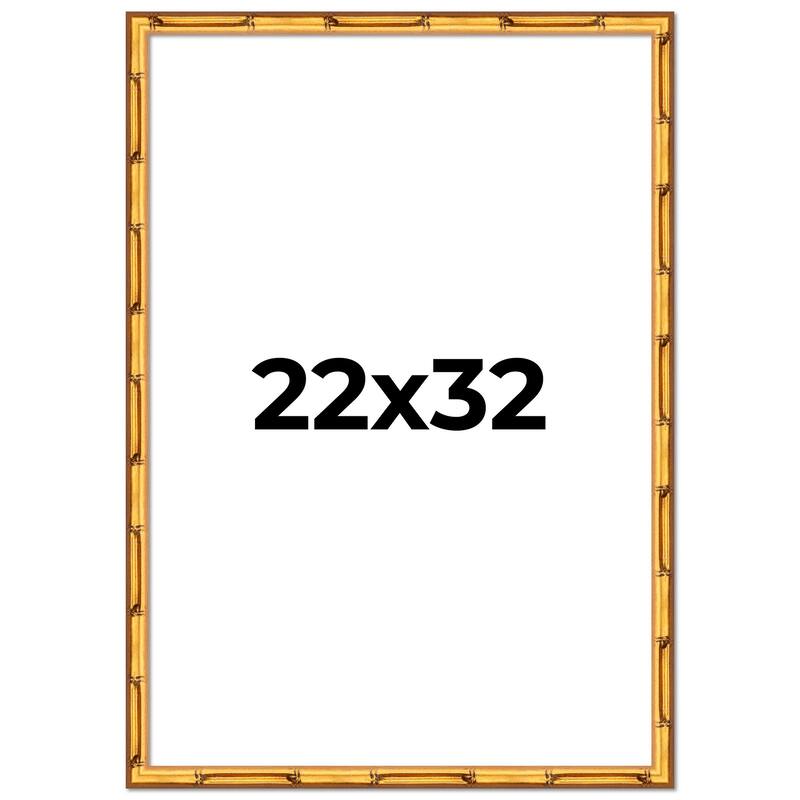 22x32 Frame Gold Bamboo Picture Frame - Complete Modern Photo Frame