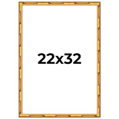 22x32 Frame Gold Bamboo Picture Frame - Complete Modern Photo Frame