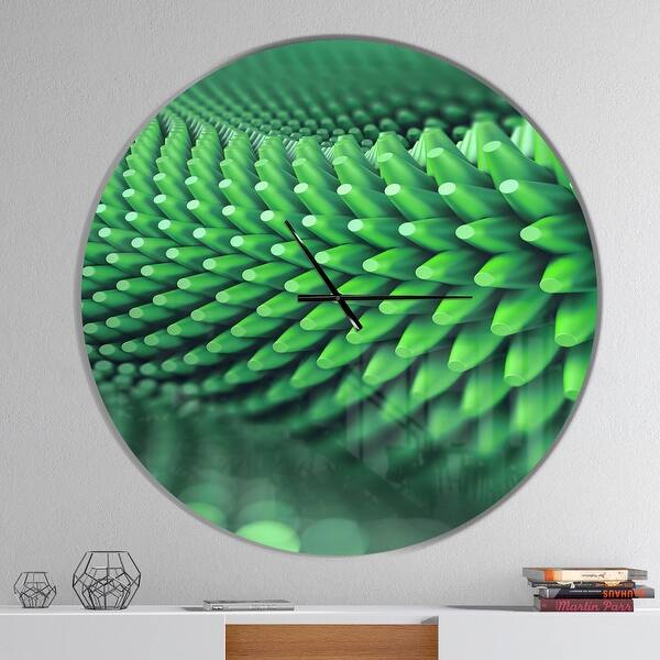 slide 2 of 10, Designart 'Abstract 3D Spiny Background' Oversized Modern Wall CLock