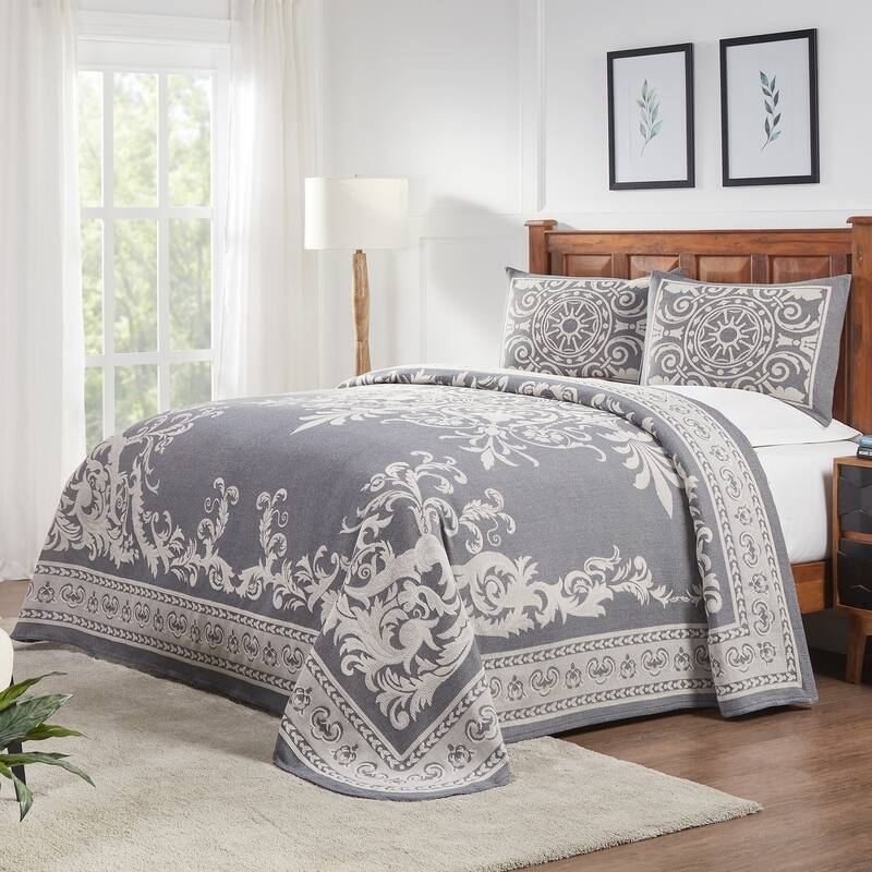 Cotton Blend Oversized Vintage Medallion Bedspread Set by Superior