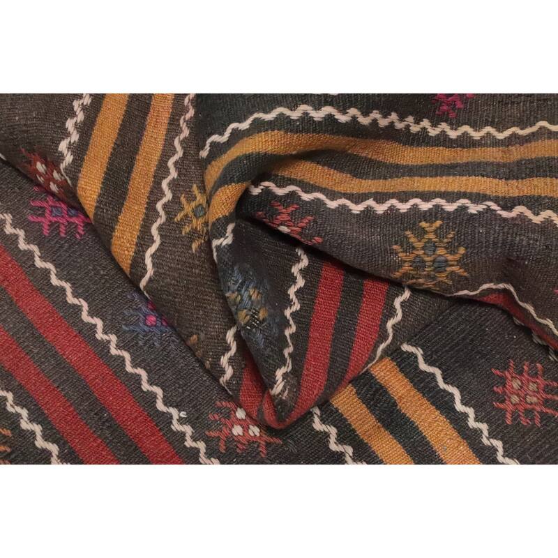 Hand Woven Oriental 100% Wool Carpet Southwestern Tribal Multi-Colored Kilim Area Rug - 9' 4'' X 5' 3''