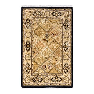 Overton One-of-a-Kind Hand-Knotted Traditional Oriental Mogul Brown Area Rug - 2' 7" x 4' 1"