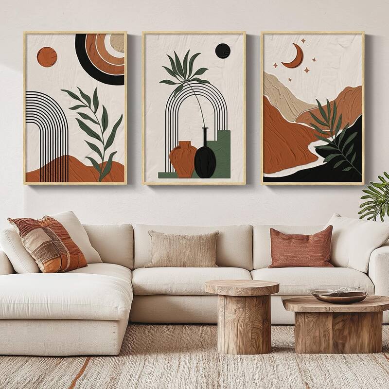 Set of 3 Abstract Geometric Art Prints