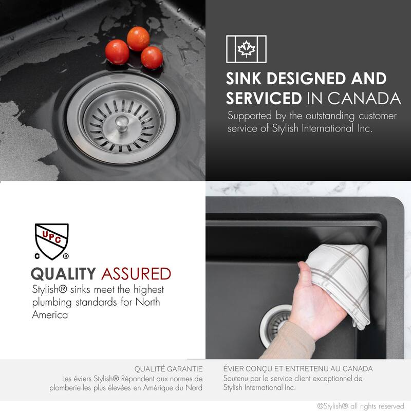 Dual mount 32 inch Black Composite Granite Single Bowl Workstation Kitchen Sink