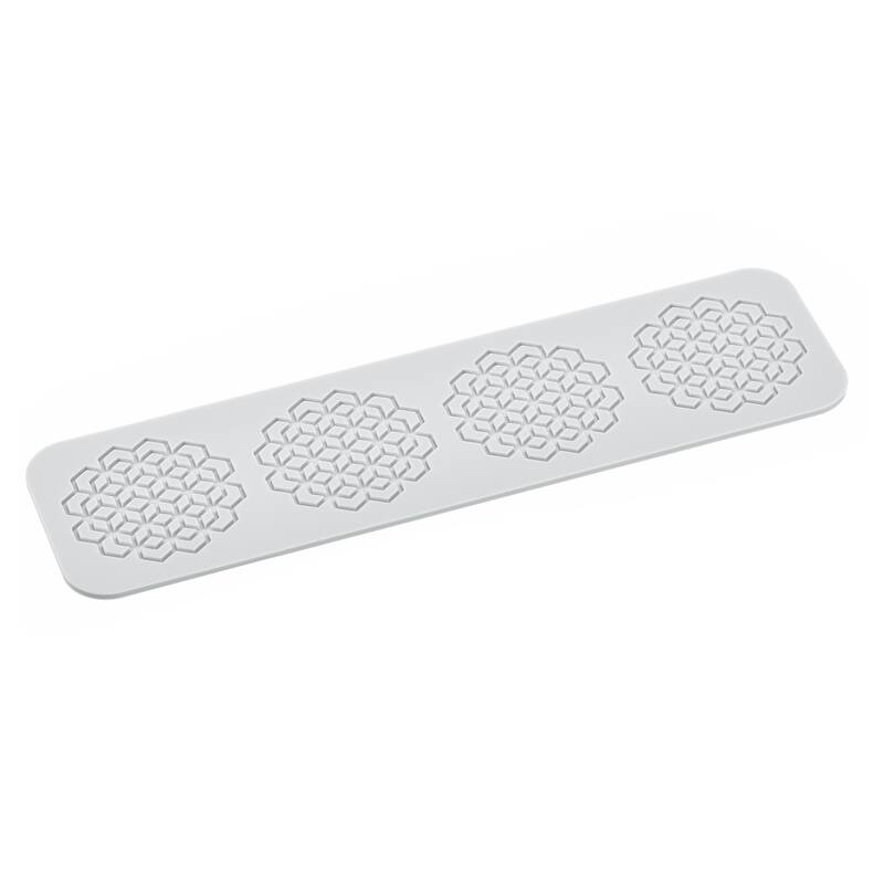 Fondant Lace Mold Horizontal Stripe Pattern 3D Hollow Honeycomb 260*70*3mm - Grey