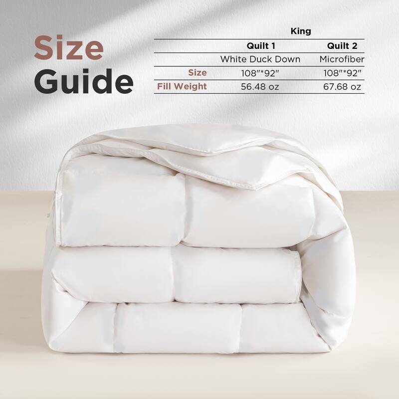 2 in 1 Quilt / Duvet for All Season Down Insert Comforter Set