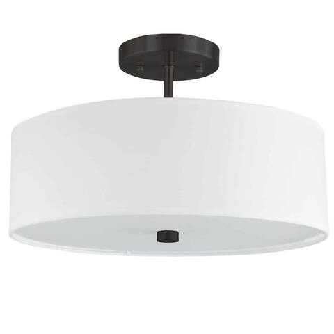 Dainolite Everly 3 Light Transitional White Luxury Semi Flush Mount