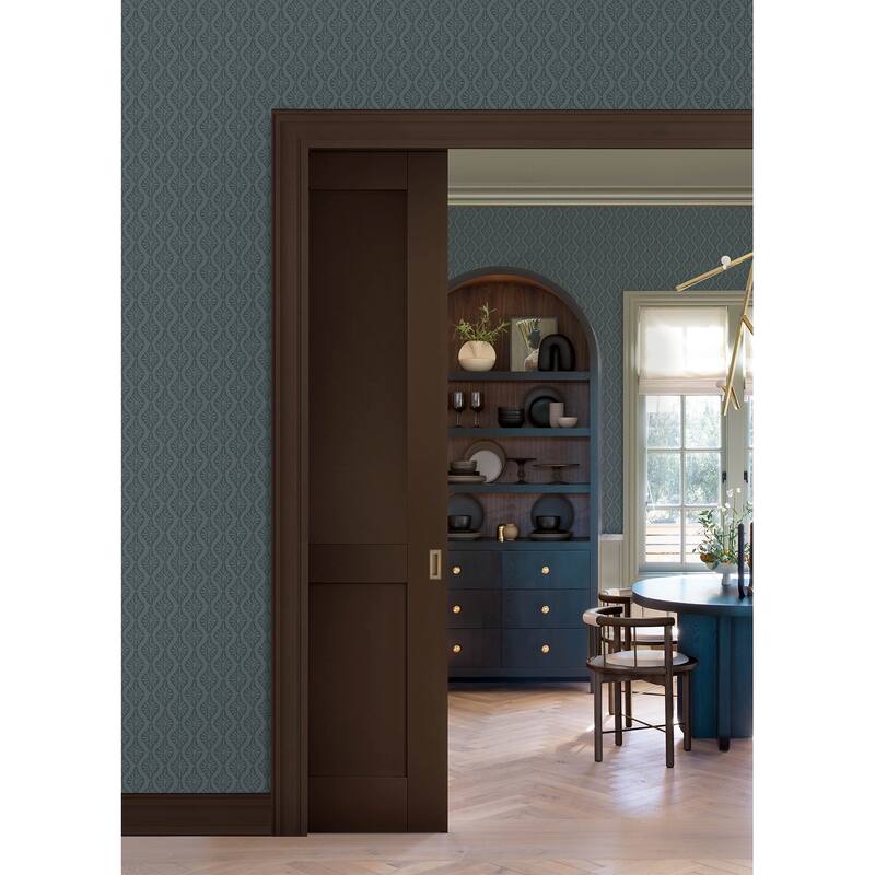 Chris Loves Julia x NuWallpaper Nova Blue Smoke Peel and Stick Wallpaper