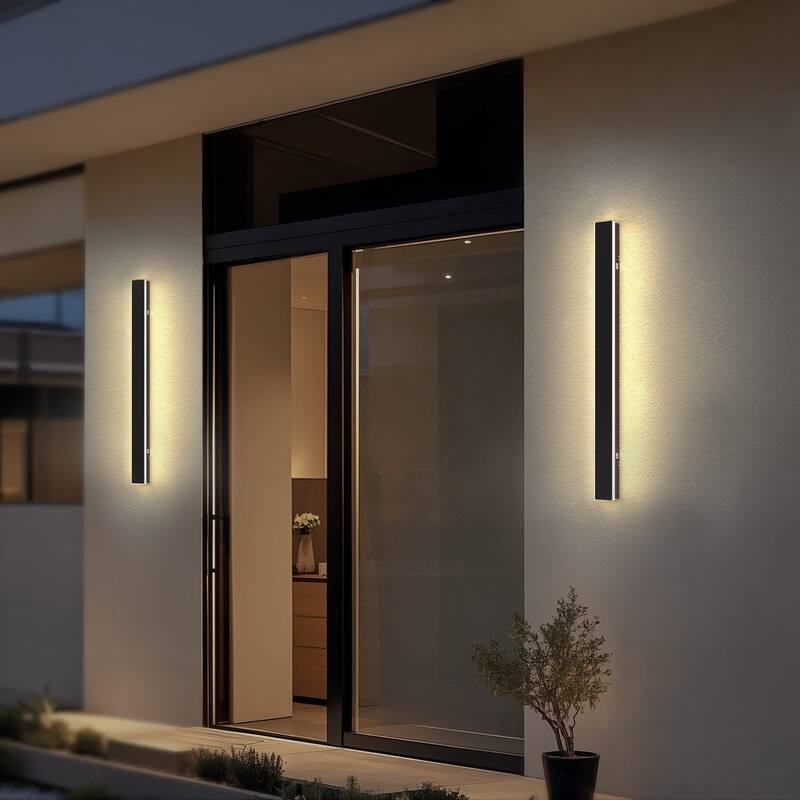 YANSUN Outdoor Long Strip Wall Lamp 19W LED Integrated, IP65 Waterproof - 23.6 inchs