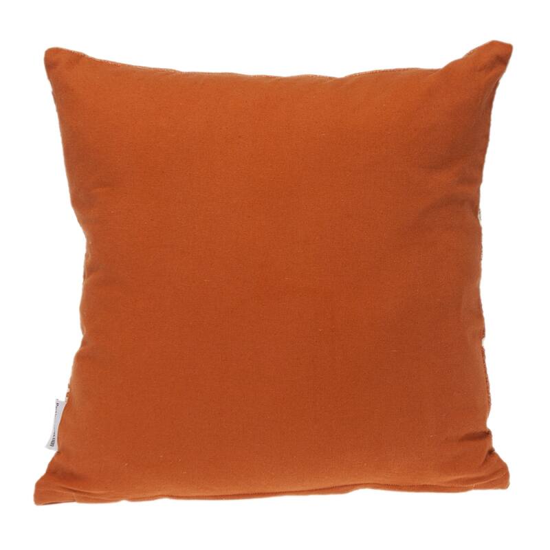 Tribal Square Throw Pillow - 18" - Orange and Beige