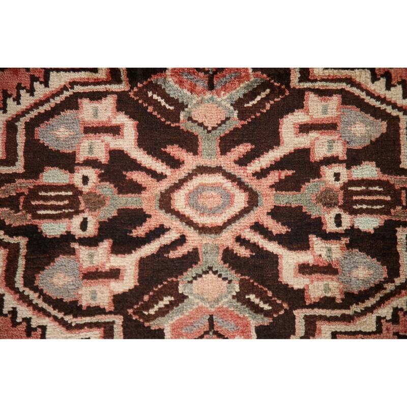 Hand Knotted Oriental 100% Wool Carpet Traditional Medallion Pink Hamedan Runner Rug - 9' 11'' X 3' 6''