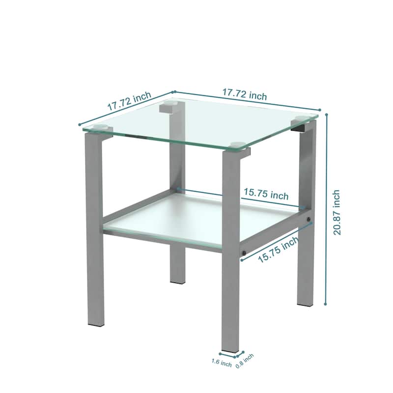 Glass 2 Layer Side Table
