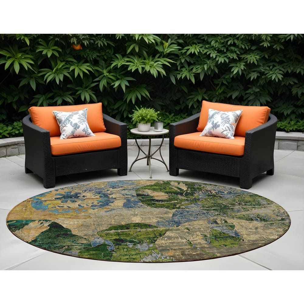 Hato Lush Floral Weather Resistant Versatile Elegance Runner Outdoor Rug