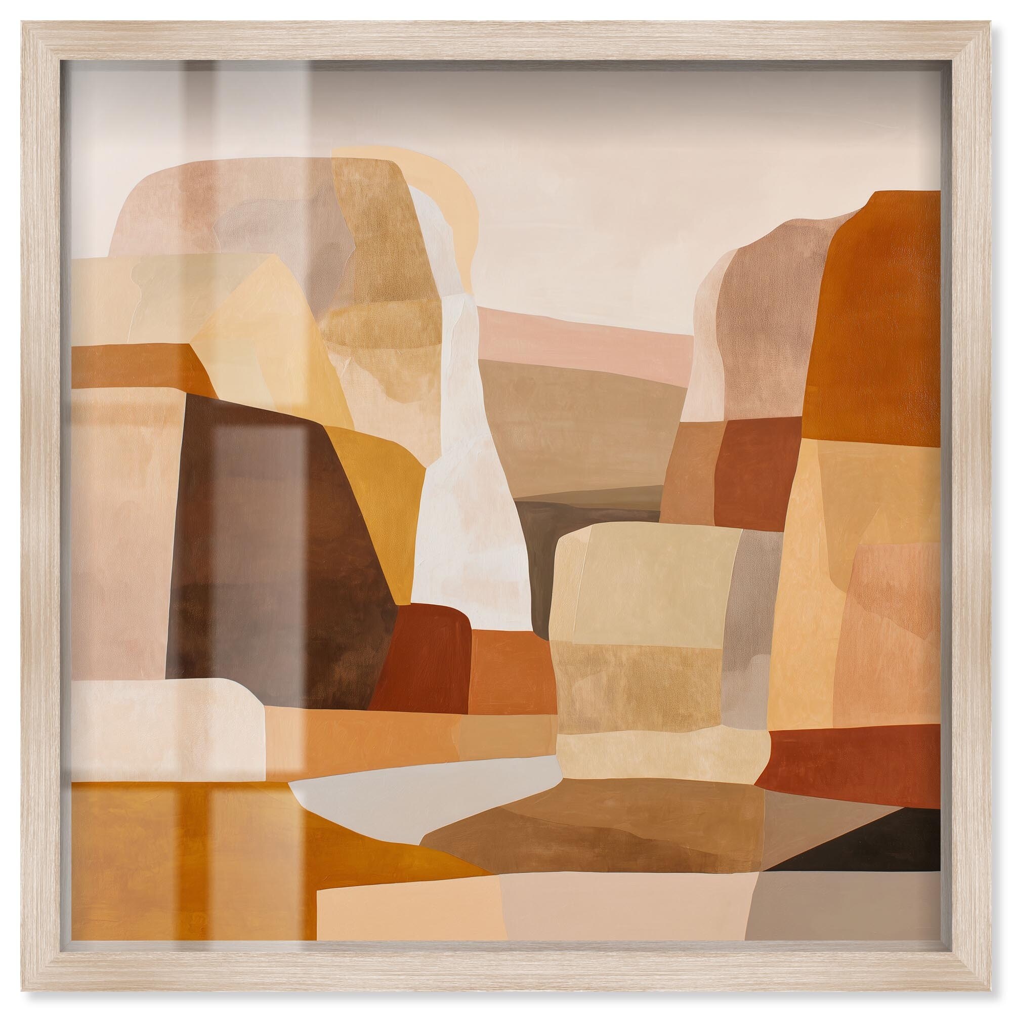 Desert Forms II Taupe Boho Wall Art Shadowbox Print by Art Remedy