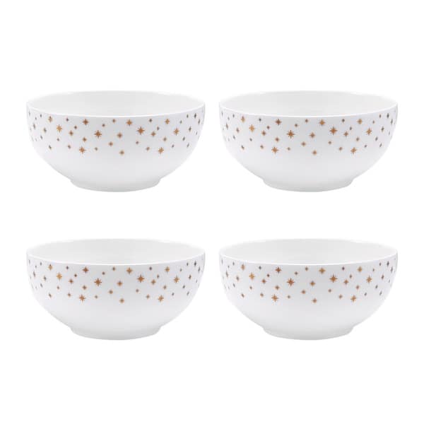 slide 2 of 4, Mikasa Set of 4 Millie Gold Appetizer Bowls, 6 Inch - 6-in