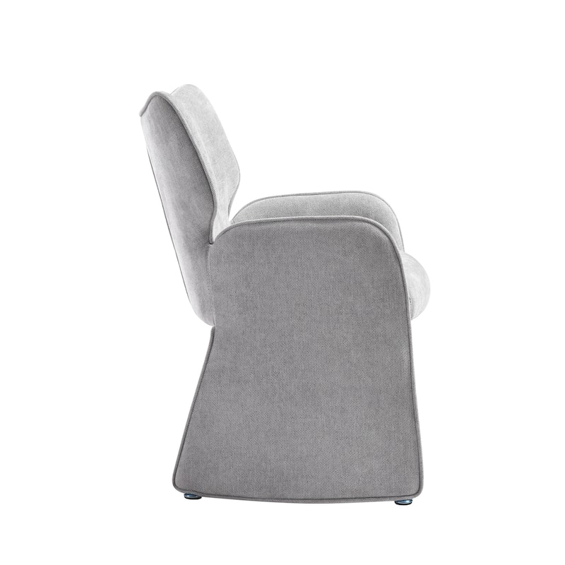 Olivia Modern 7-Piece Dining Set with Upholstered Chairs and Tempered Glass Tabletop