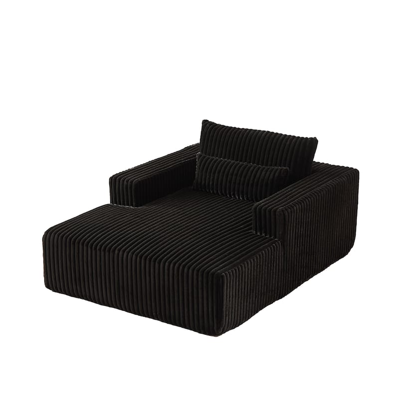 Modern 75" Corduroy Lounge Chair, Soft and Comfortable Sleeper Sofa with Pillow Support for Indoor Spaces